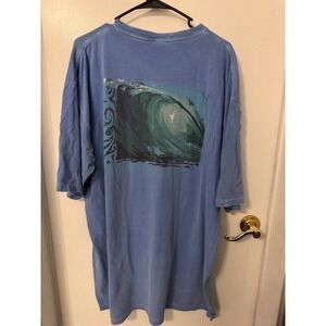 Crazy Shirts Hawaii Mens XXL Blue Graphic T-Shirt Wave Print Surf Tee XXL